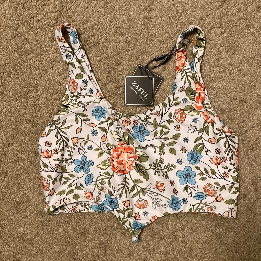 NWT Zaful floral swimsuit top